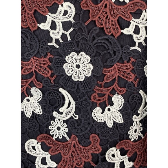 Tory Burch Womens 6 Shirt Dress Guipure Lace Floral Bittersweet Navy Elegant NEW - Picture 5 of 16